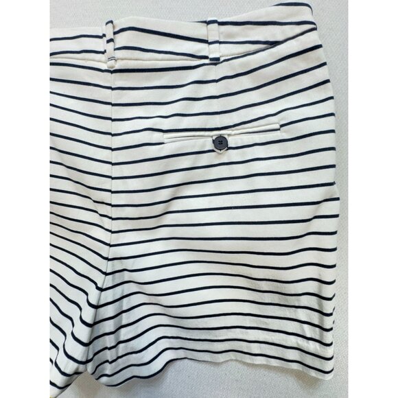 Zara Basic Womens Dressy Shorts Size L Blue White  Striped High-Waist Travel - Picture 9 of 10